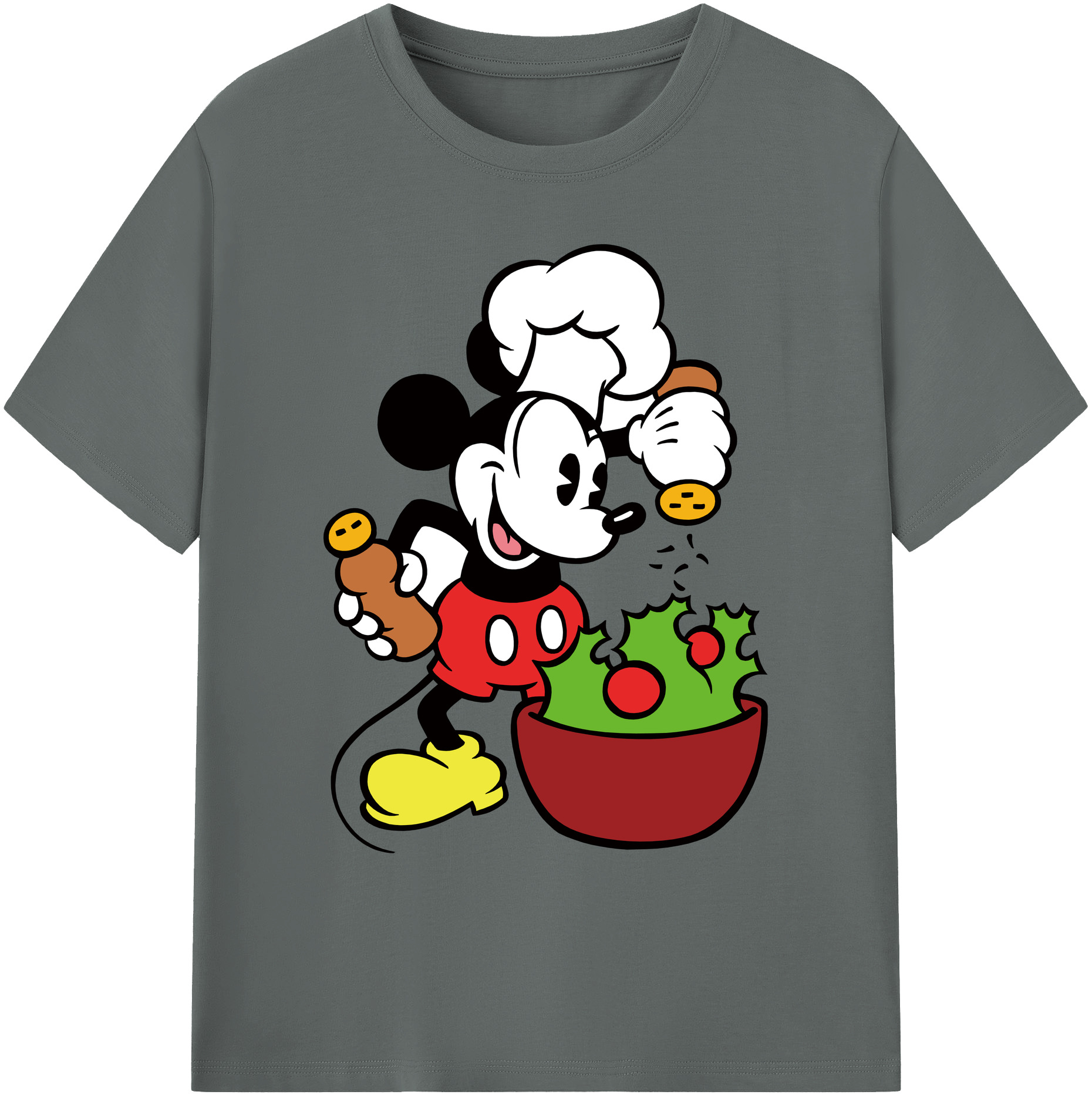 ミッキーマウス Mickey Mouse 綿100％ メンズ半袖Tシャツ｜肌触りやわらか＆通気性